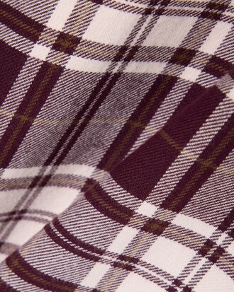 Camicia regular fit in flanella con motivo scozzese