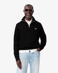 Felpa interlock a collo alto con zip