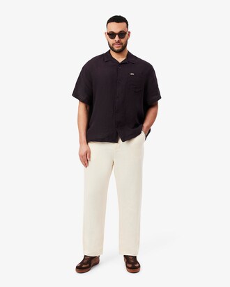 Pantaloni chino regular fit in lino
