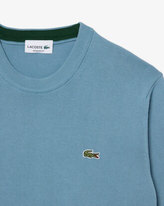 Pullover girocollo monocromatico in cotone