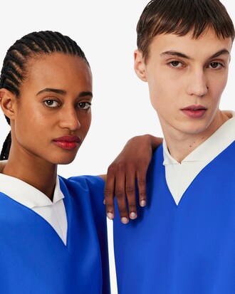 Felpa senza maniche con scollo a V in maglia di raso Runway