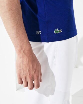 T-shirt da uomo traspirante con motivo di campo da tennis Lacoste SPORT