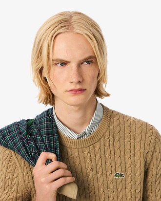 Pullover di cotone in maglia a trecce