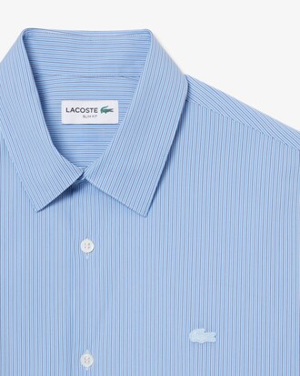 Camicia a righe in popeline elasticizzato slim fit