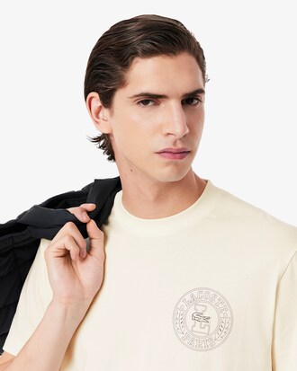 T-shirt in jersey con badge stampato