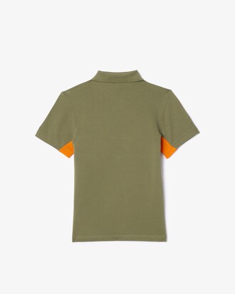 Polo in petit piqué con fascia a contrasto