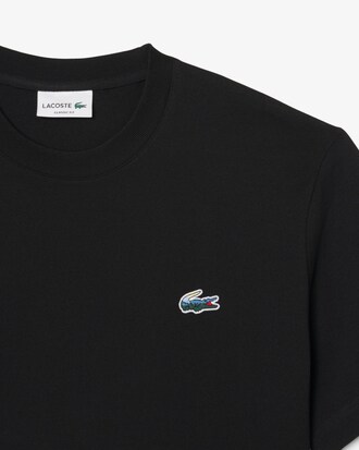 T-shirt in jersey pesante con coccodrillo e paesaggio