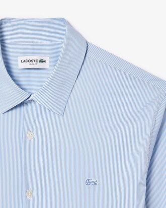 Camicia a righe in popeline stretch slim fit