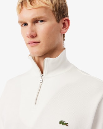 Felpa interlock a collo alto con zip