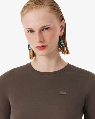 T-shirt in piqu&eacute; in seta Runway