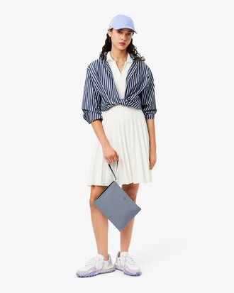 Pochette in canvas piqu&eacute; spalmata Anna