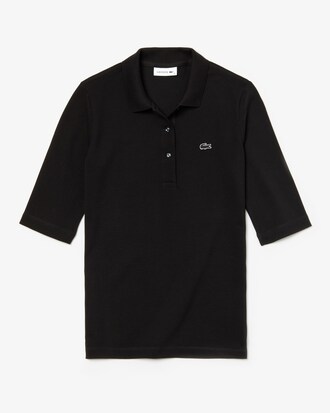 Polo classic fit Lacoste con maniche a tre quarti in petit piqu&eacute; tinta unita