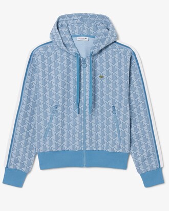 Felpa con cappuccio in jacquard con monogramma