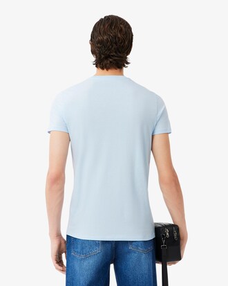 T-shirt con collo a V in jersey di cotone Pima leggero
