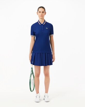 Polo da tennis con colletto a righe UV Protect