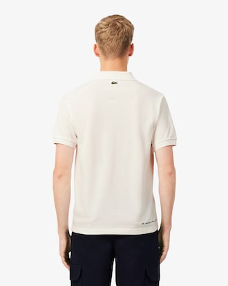 Polo classic fit in piqu&eacute; con stampa