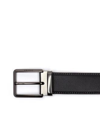 Cintura in pelle reversibile con fibbia ad ardiglione dotata di incisione Lacoste