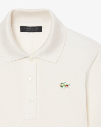 Polo slim fit in seta con coccodrillo con perline Runway