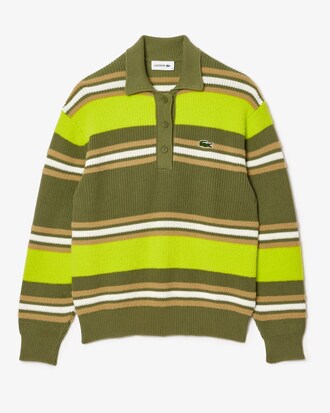 Maglione polo in maglia a costine