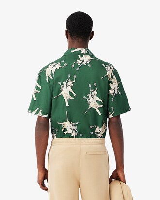 Camicia relaxed fit con stampa René Lacoste