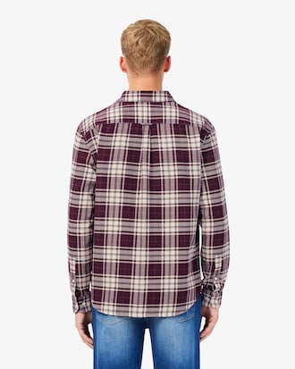 Camicia regular fit in flanella con motivo scozzese