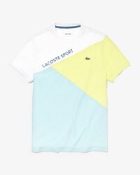 T-shirt da uomo in piqu&eacute; tecnico color block con collo rotondo Lacoste SPORT