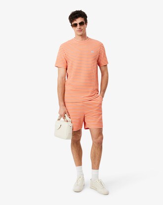 T-shirt in cotone testurizzato a righe
