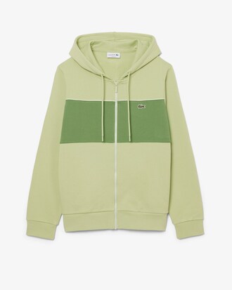 Felpa color block con cappuccio e zip