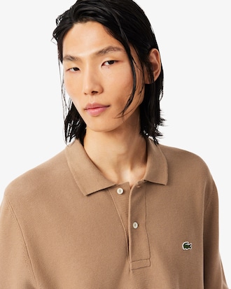 Polo a maniche lunghe regular fit in maglia