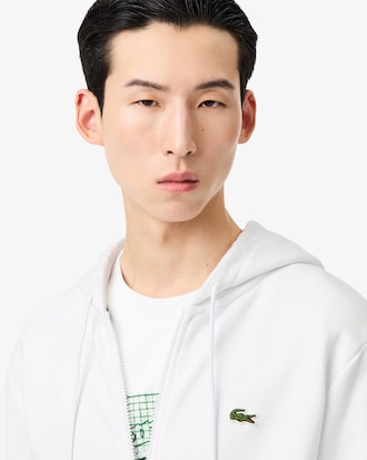 Felpa in tessuto felpato classic fit con zip