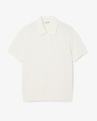 Maglione fluido in maglia a coste con collo a polo