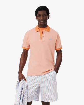 Polo classic fit con coste a contrasto