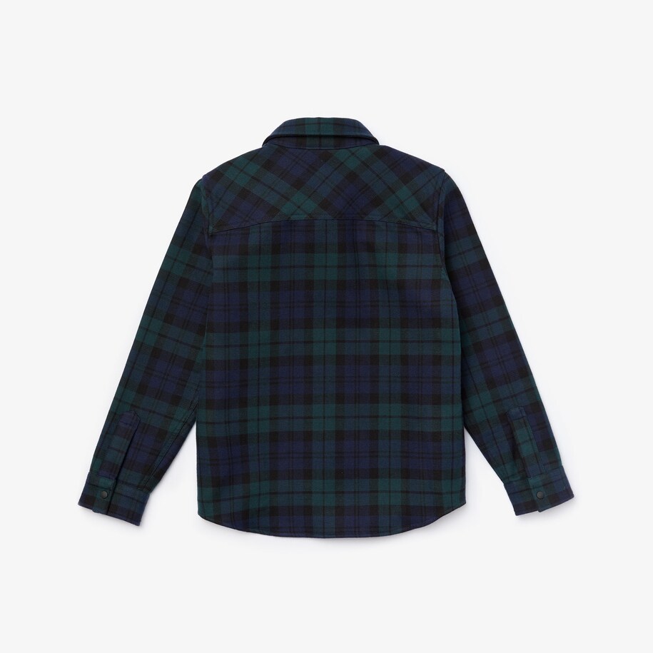Camicia Da Bambino Taglio Classico In Flanella Di Cotone A Quadri Lacoste
