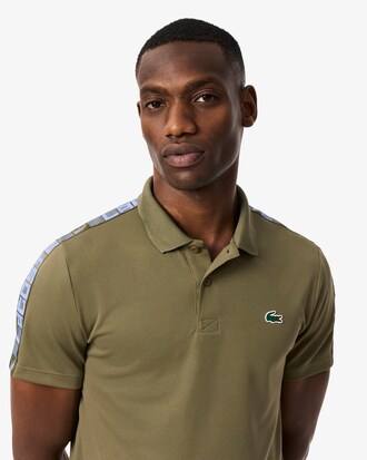 Polo da tennis a righe Ultra-Dry con marchio