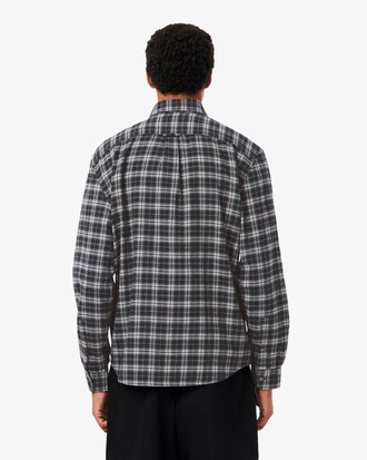 Camicia regular fit in flanella con motivo scozzese
