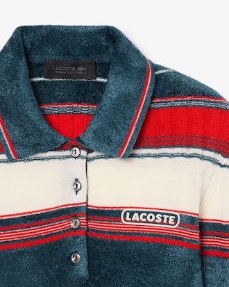 Maglione testurizzato con collo a polo a righe Runway