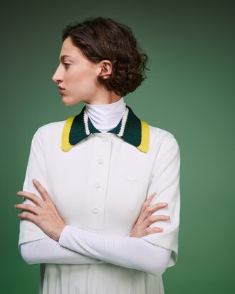 Vestito polo da donna con colletto in maglia Fashion Show