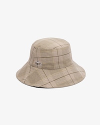 Cappello da pescatore in popeline di cotone con motivo scozzese