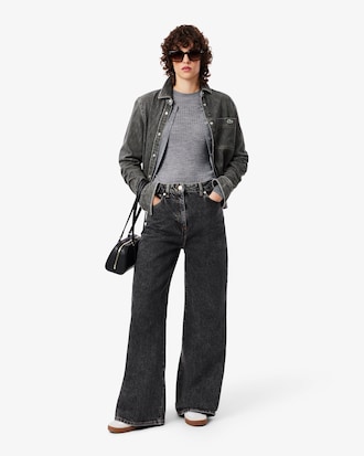 Jeans wide fit a vita alta