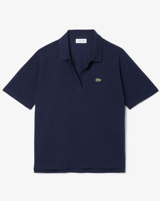 Polo fluida relaxed fit in piqu&eacute;