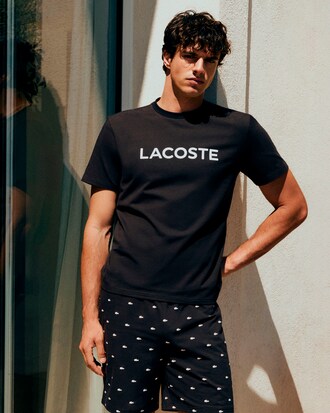 Completo pigiama in cotone stampa coccodrillo