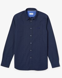 Camicia da uomo slim fit in popeline di cotone con motivo mini