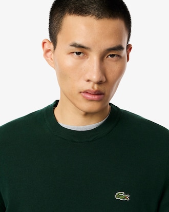 Pullover girocollo monocromatico in cotone