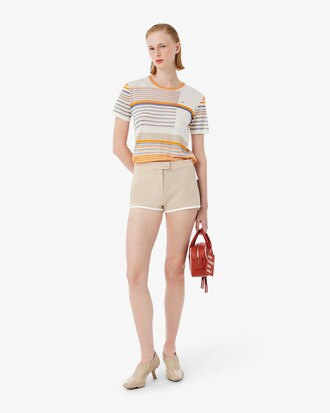 Mini shorts in maglia di raso Runway