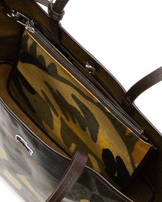 Tote bag da donna in canvas spalmato con stampa Robert George