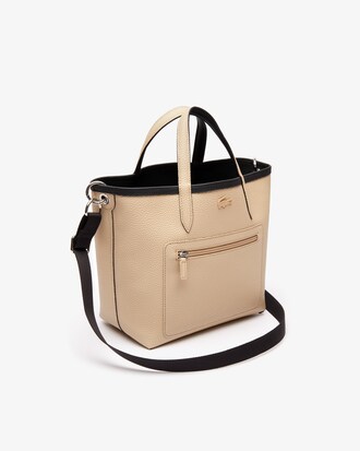 Tote bag con zip Anna in tela piqué spalmata, double face, a doppia modalità di utilizzo da donna