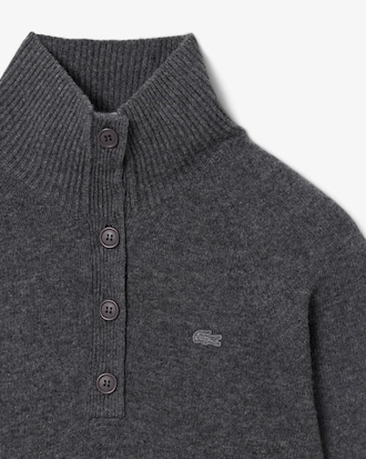 Maglione a collo alto in lana cardata