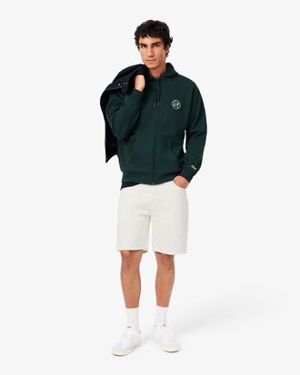 Felpa con cappuccio con zip e stemma