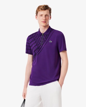 Polo da tennis slim fit con stampa ultra-dry
