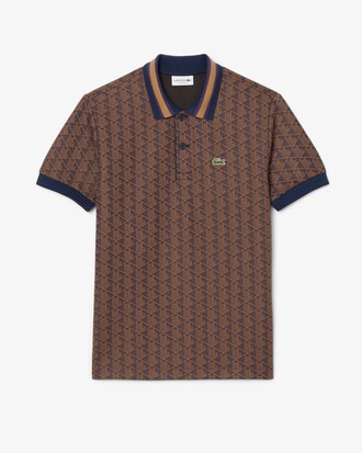 Polo dal taglio classico in jacquard con monogramma
